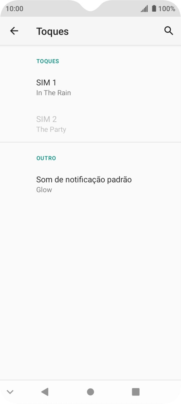 Prima o nome do cartão SIM.