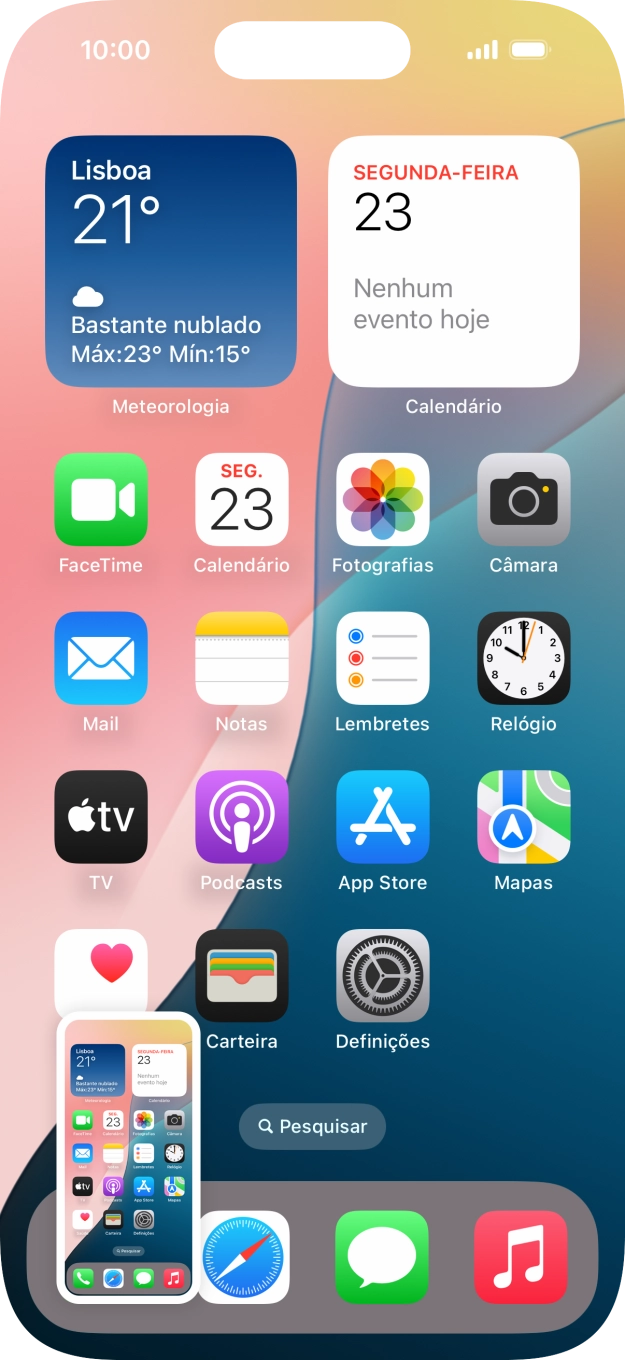 Para modificar a captura de ecrã prima a captura de ecrã e siga as indicações no ecrã para efetuar as modificações pretendidas.