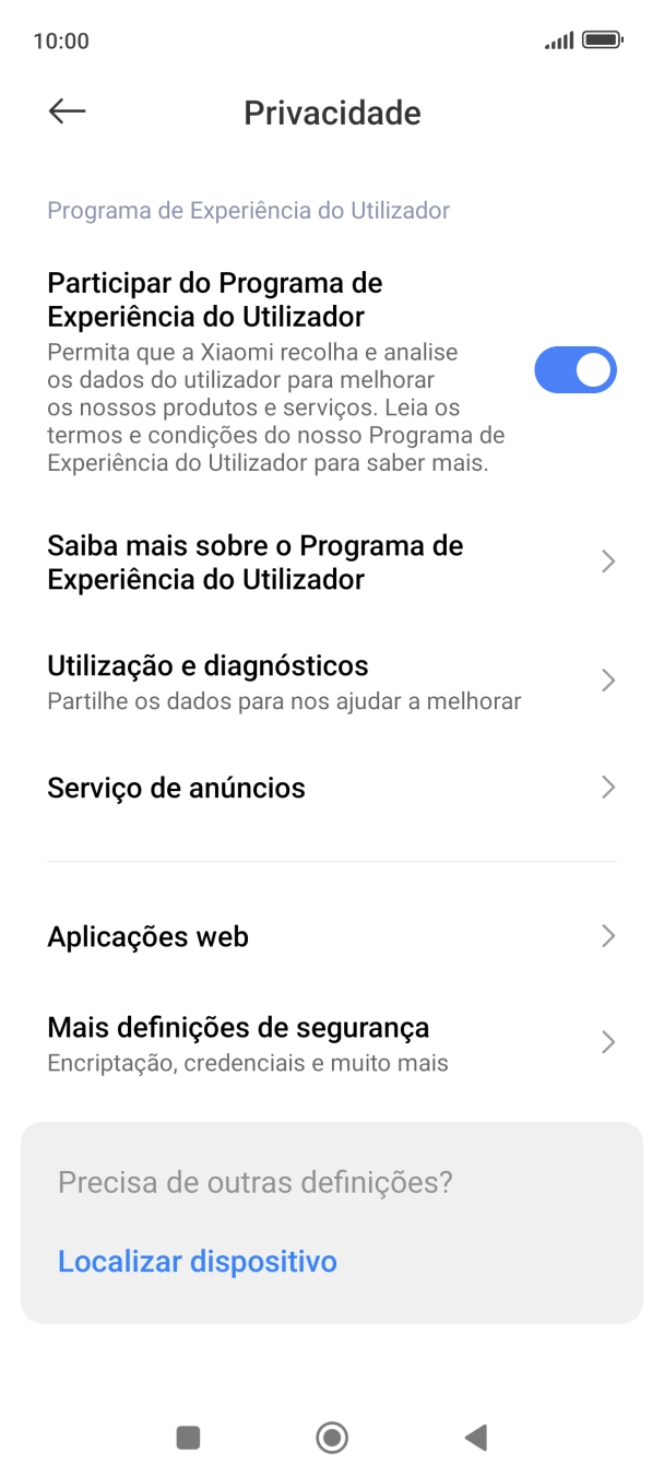 Prima Mais definições de segurança.