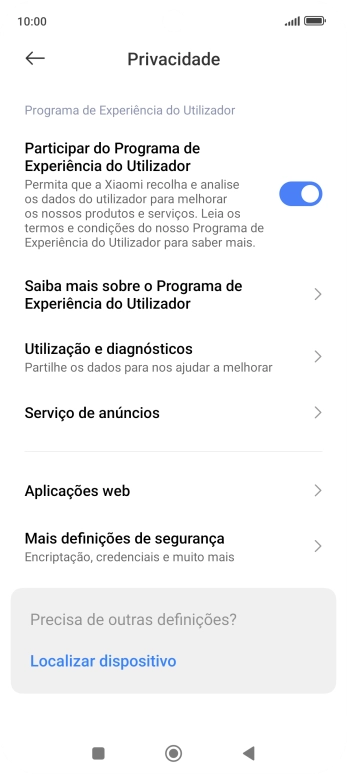 Prima Mais definições de segurança.