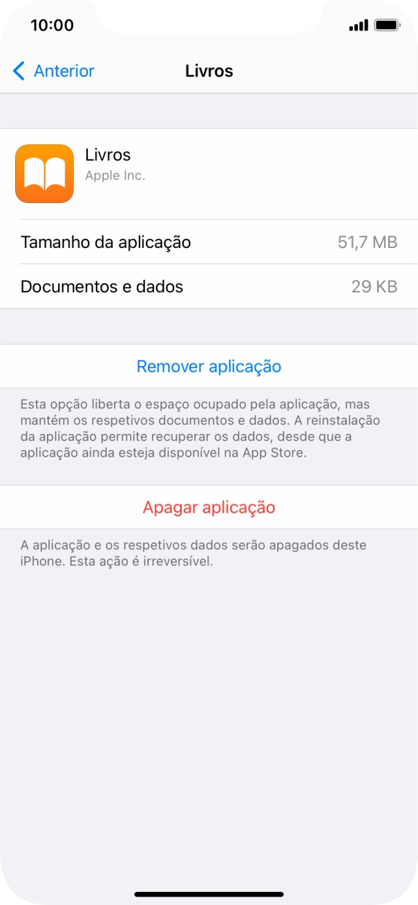 Prima Remover aplicação.