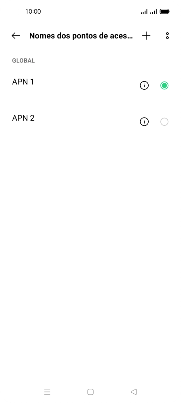 Prima o campo junto à ligação de dados para a ativar.
