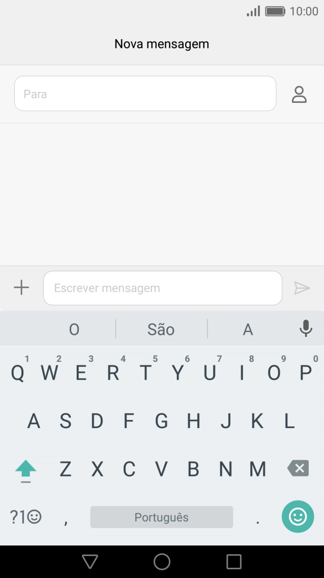 Abra uma nota, mensagem ou e-mail para que o teclado apareça no ecrã e o telefone fique pronto para a escrita de texto.