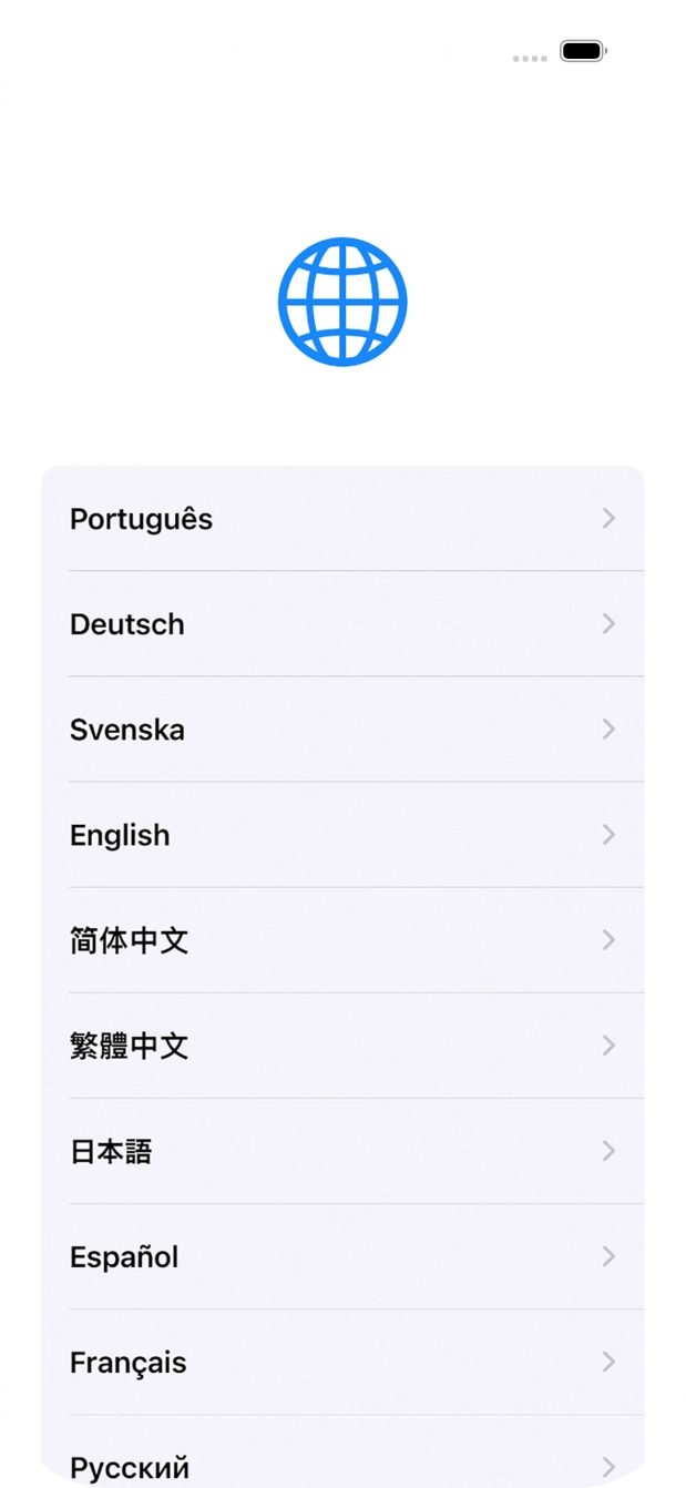 Prima o idioma pretendido.
