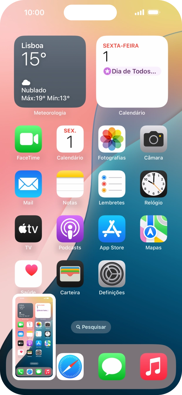 Para modificar a captura de ecrã prima a captura de ecrã e siga as indicações no ecrã para efetuar as modificações pretendidas.