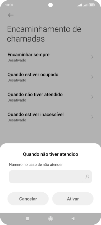 Introduza 123 e prima Ativar.