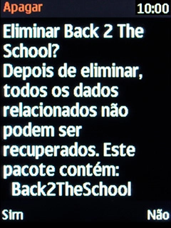 Prima a tecla de seleção esquerda.