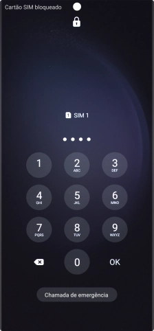 Se o cartão SIM estiver bloqueado, deve introduzir o código PIN e premir OK.
