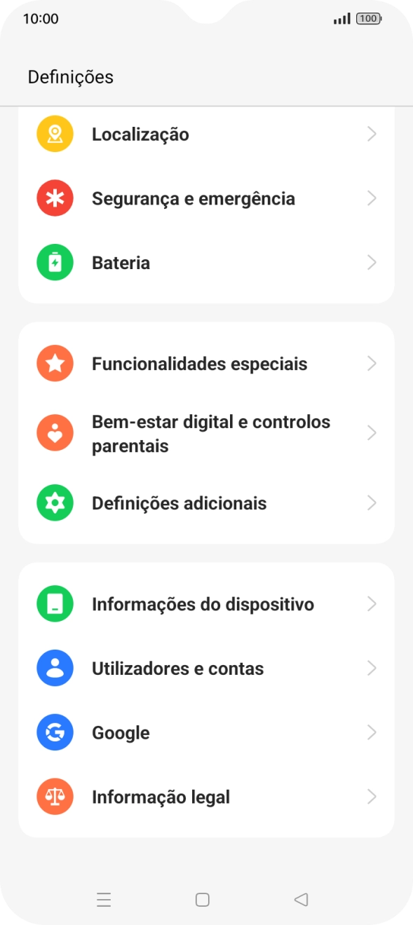 Prima Utilizadores e contas.