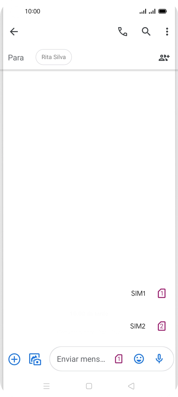 Prima o cartão SIM pretendido.