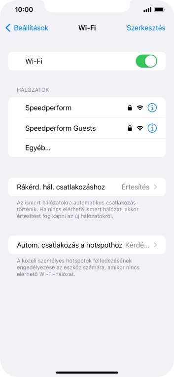 Kattints a kívánt Wi-Fi hálózatra, és írd be a Wi-Fi hálózathoz tartózó jelszót.