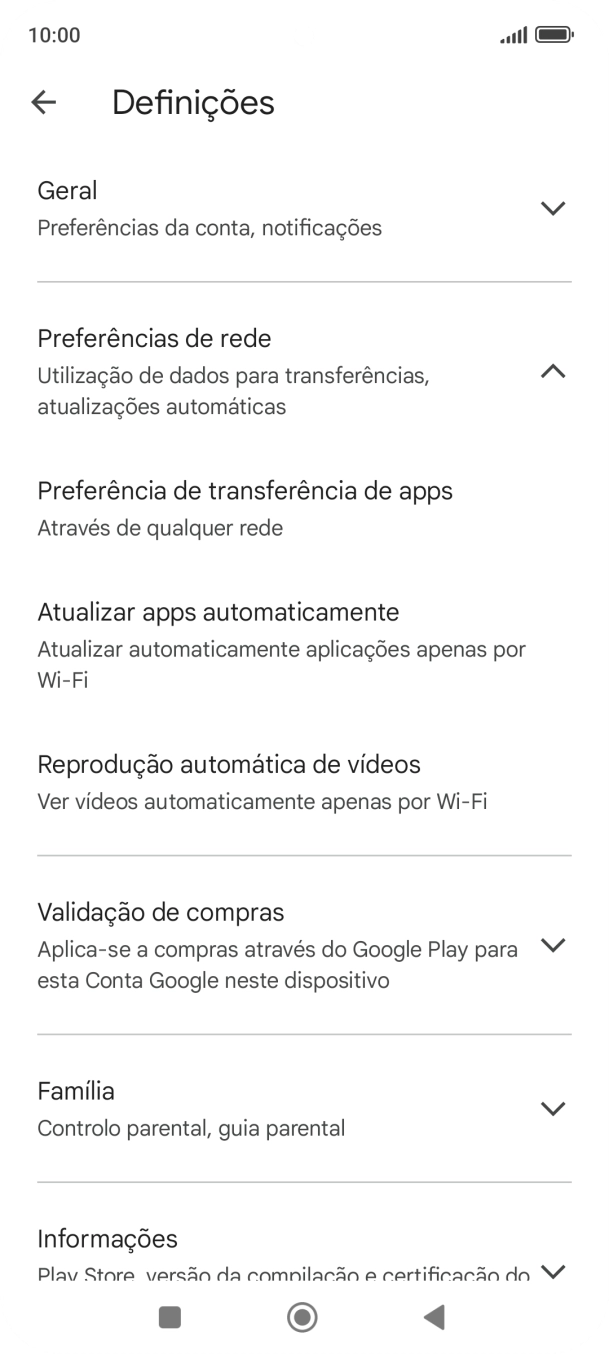Prima Atualizar apps automaticamente.