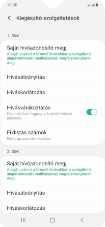 Kattints a kiválasztott SIM-kártya alatt található „Hívásvárakoztatás” melletti csúszkára a funkció be- vagy kikapcsolásához.