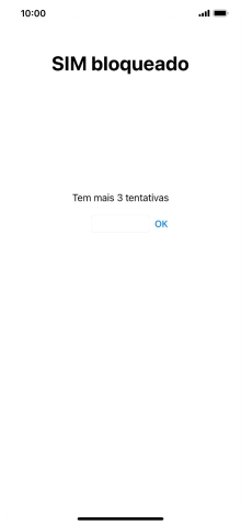 Se o cartão SIM estiver bloqueado, deve introduzir o código PIN e premir OK.