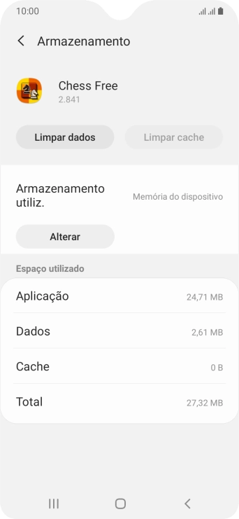 Prima a tecla de início para terminar e voltar ao ecrã inicial.