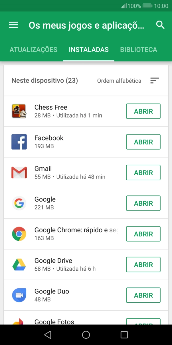 Prima a app pretendida.