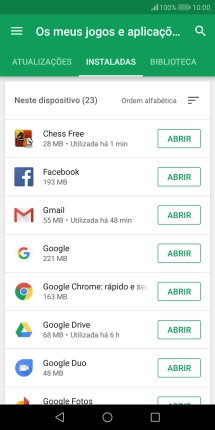 Prima a app pretendida.
