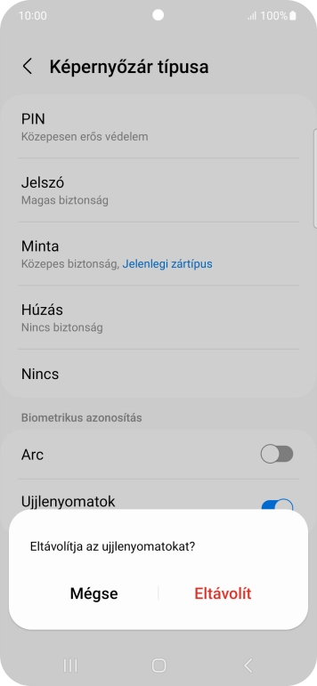 Válaszd az Eltávolít lehetőséget.