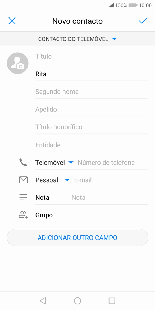 Prima Apelido, e introduza o apelido pretendido.