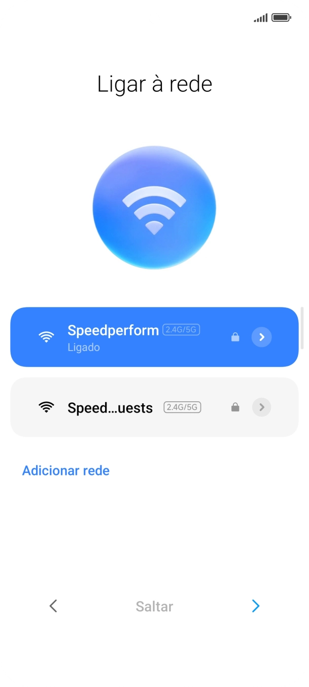 Prima a seta para a direita.