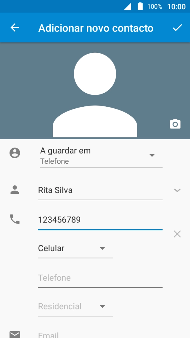 Prima o ícone para aceitar.