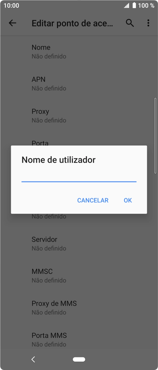 Introduza vodafone e prima OK.