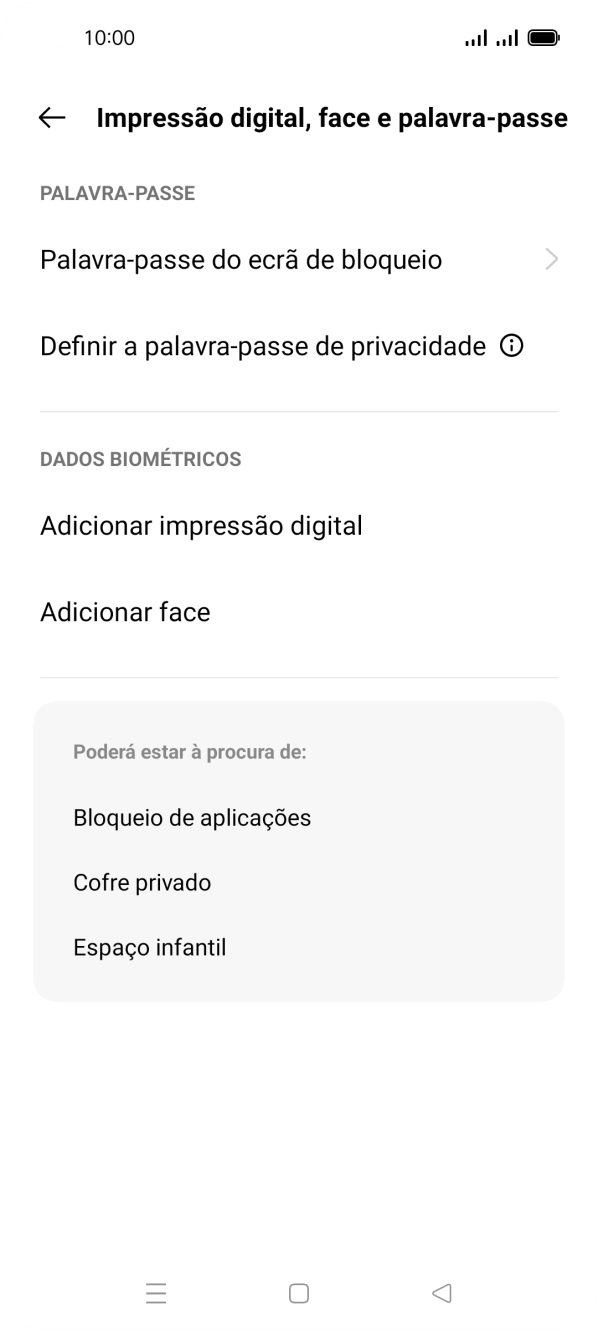 Prima Palavra-passe do ecrã de bloqueio e introduza o código adicional de bloqueio do telefone que criou anteriormente.