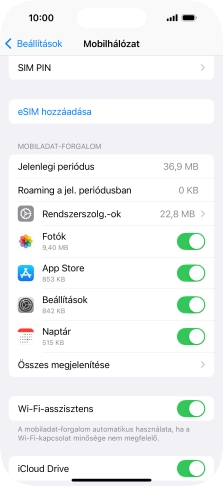Kattints a kívánt programok melletti csúszkákra a funkciók be- vagy kikapcsolásához.