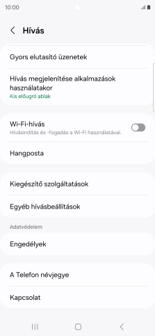 Válaszd a Kiegészítő szolgáltatások lehetőséget.