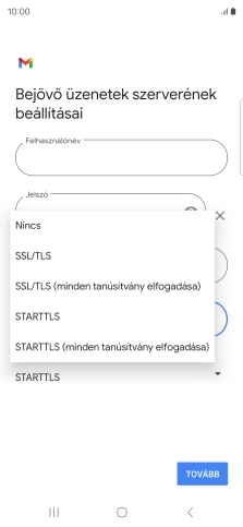 Válaszd az SSL/TLS lehetőséget.