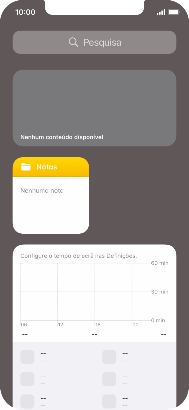 Mantenha premida por um instante a pilha de widgets pretendida.