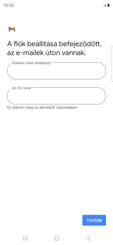 Kattints a „Fióknév (nem kötelező)” alatti mezőre, és írd be az e-mail-fiók kívánt nevét.