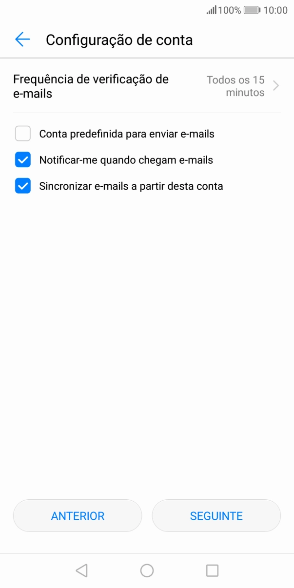 Prima Frequência de verificação de e-mails.