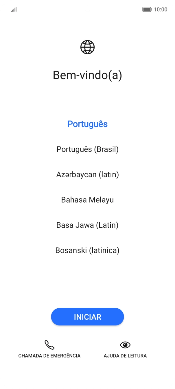 Prima o idioma pretendido.