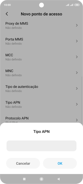 Introduza mms e prima OK.