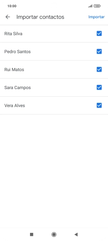 Prima os campos junto dos contactos pretendidos.