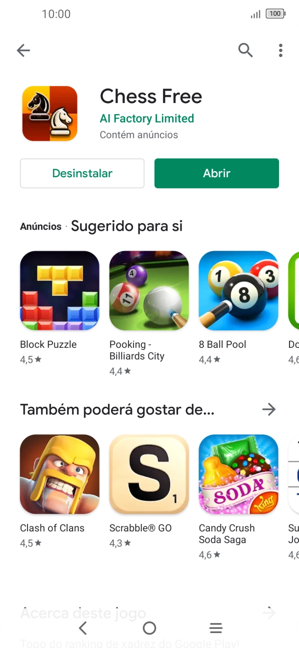 Prima a tecla de início para terminar e voltar ao ecrã inicial.