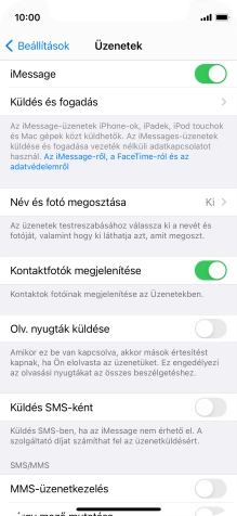 Kattints a „Küldés SMS-ként” melletti csúszkára a funkció be- vagy kikapcsolásához.