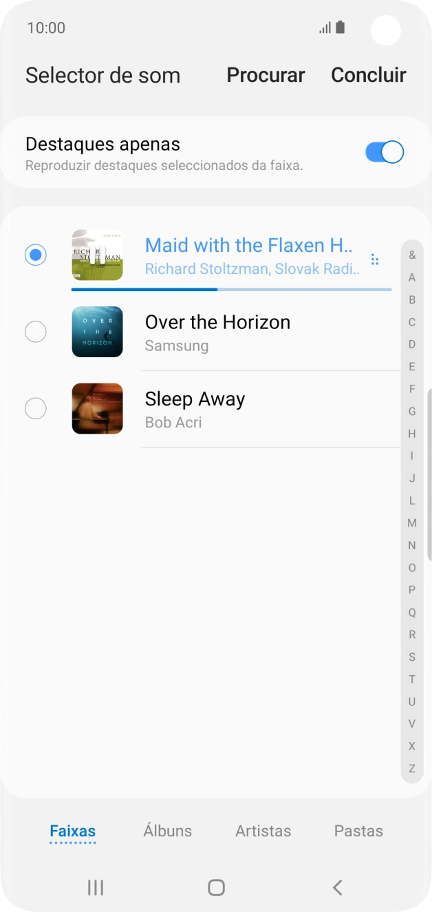 Quando tiver encontrado o tom de toque que pretende, prima Concluir.