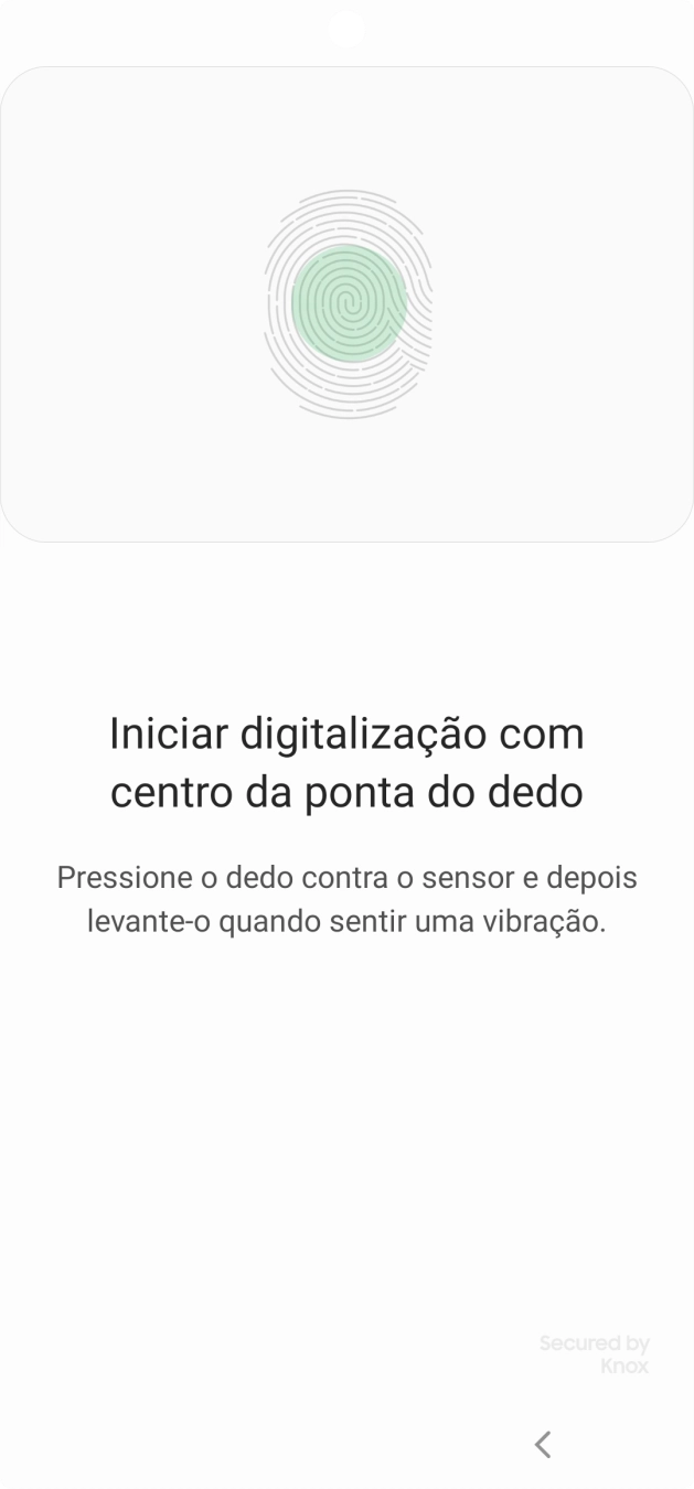 Siga as indicações no ecrã para definir a impressão digital como código de bloqueio.