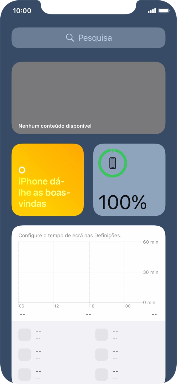 Deslize o dedo para cima no ecrã.