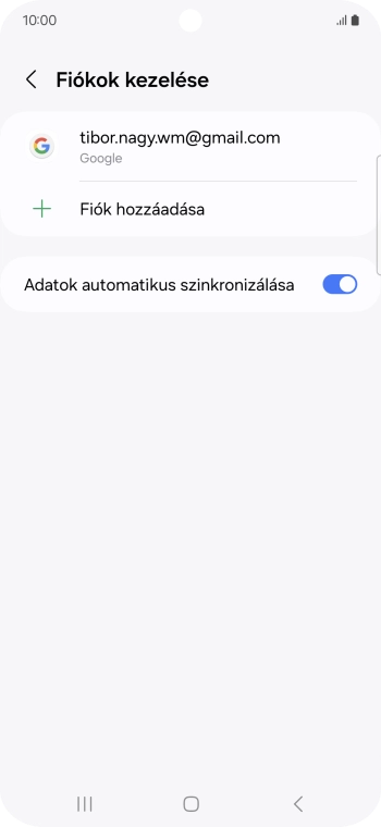 Válaszd a Fiók hozzáadása lehetőséget.