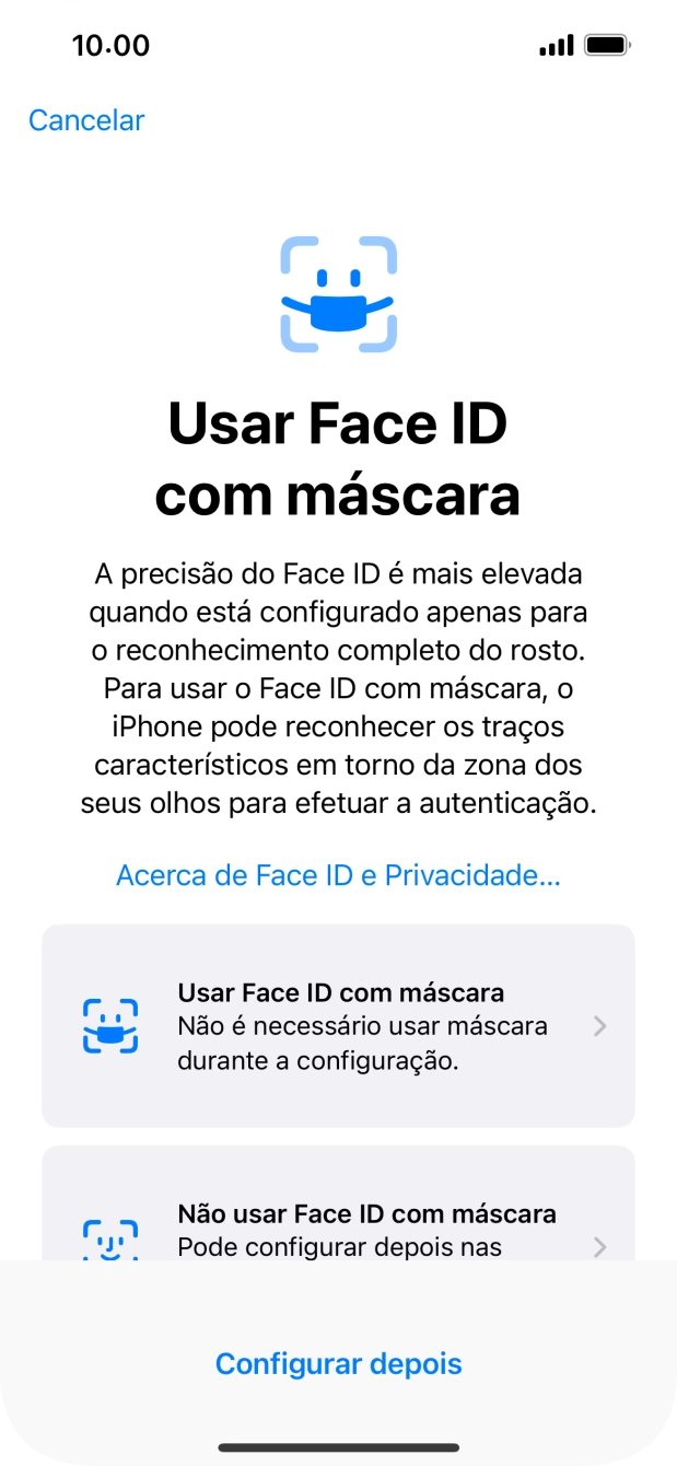 Prima Configurar depois.