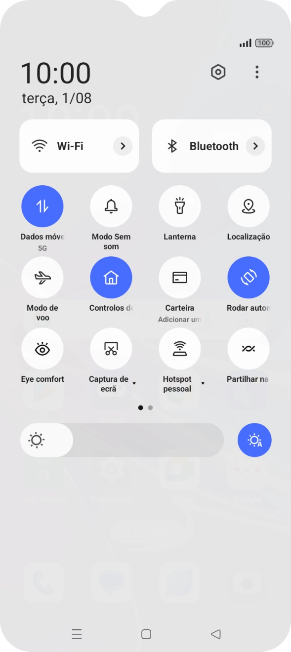 Prima o ícone de definições.