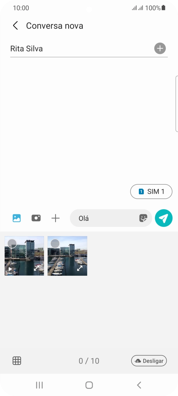 Prima o ícone de galeria e vá até à pasta pretendida.