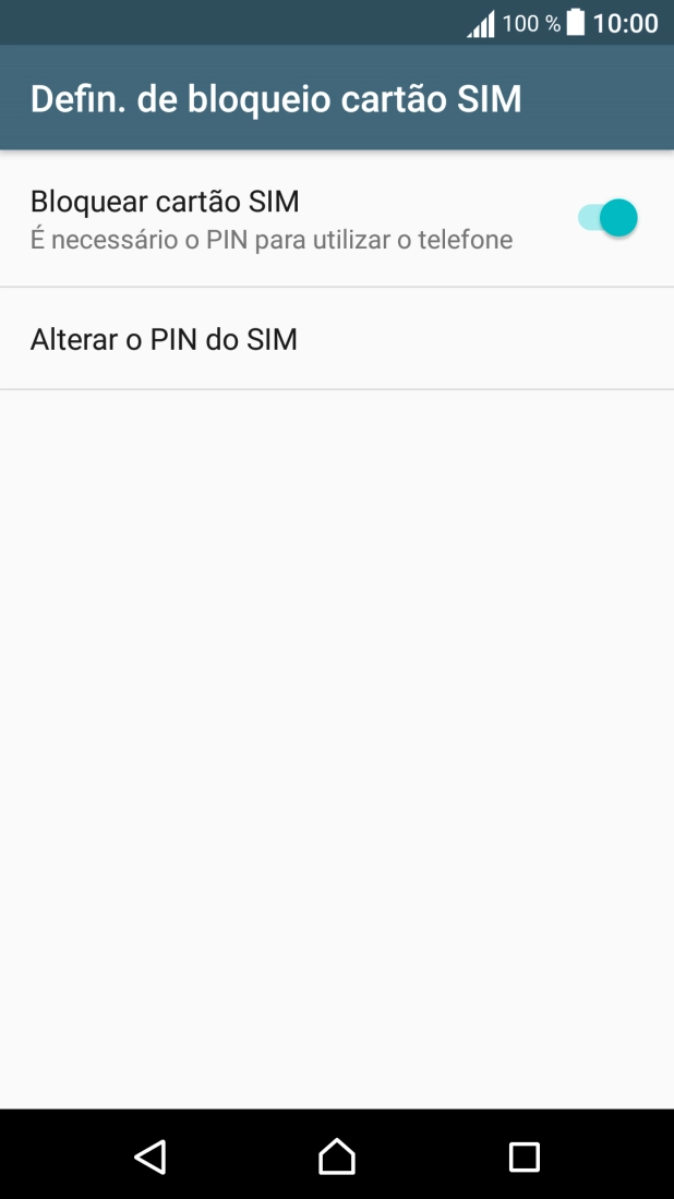 Prima Bloquear cartão SIM para ativar ou desativar a função.
