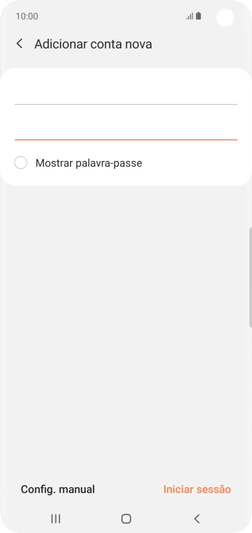 Prima Iniciar sessão.