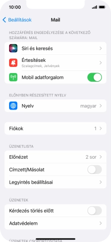 Válaszd a Fiókok lehetőséget.