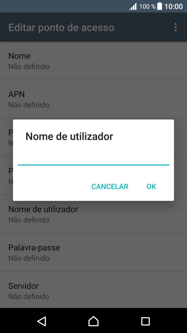 Introduza vodafone e prima OK.