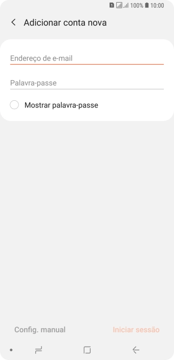 Prima Endereço de e-mail e introduza o seu endereço de e-mail.